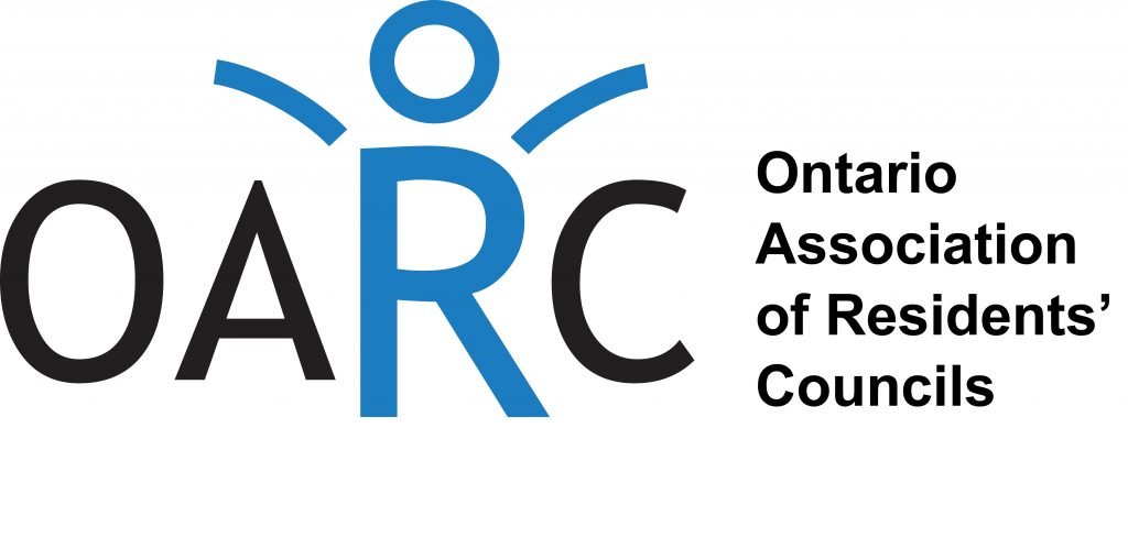 Ontario Association of Residents' Councils logo- black and blue