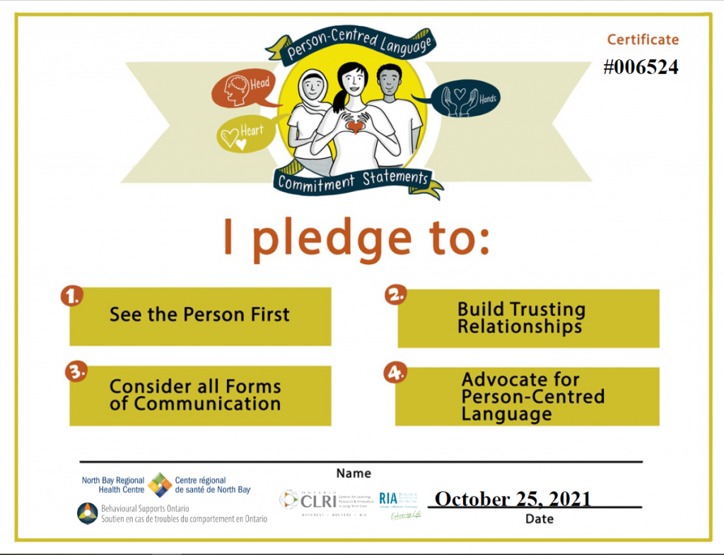 Image of the pledge certificate with a blank name and dated October 21, 2021. Pledge contains the PCL logo and four PCL statements