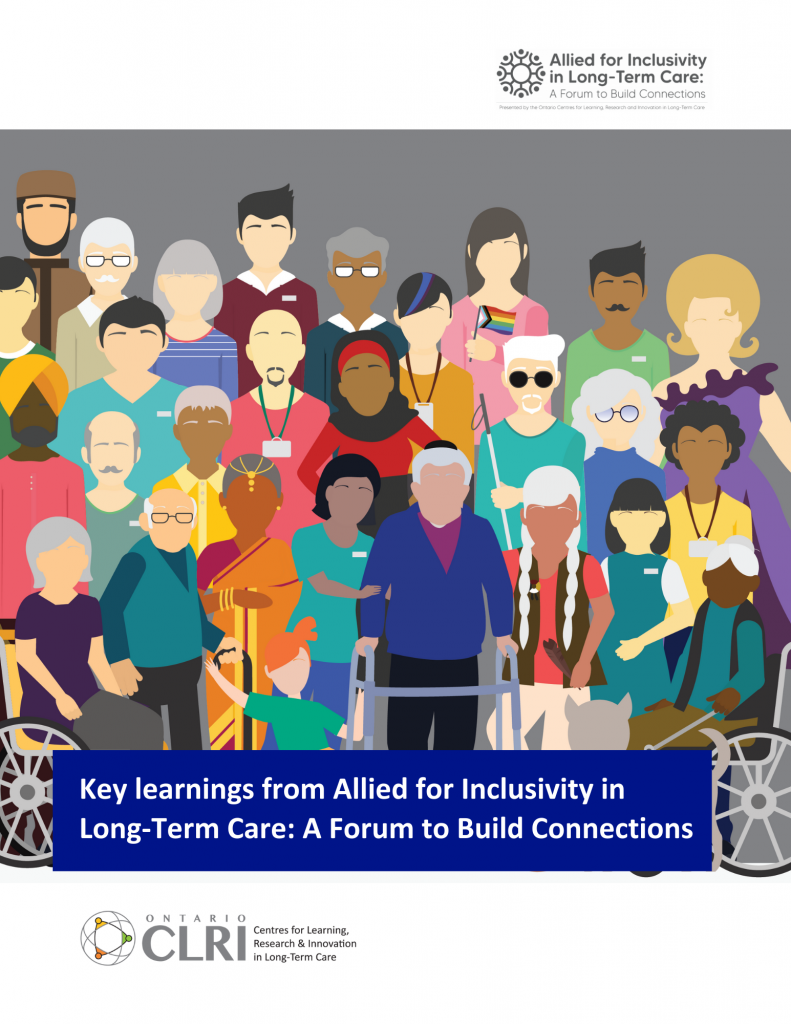 The cover for the Key Learnings document. "Allied for Inclusivity in Long-Term Care: A Forum to Build Connections" logo in the top right.